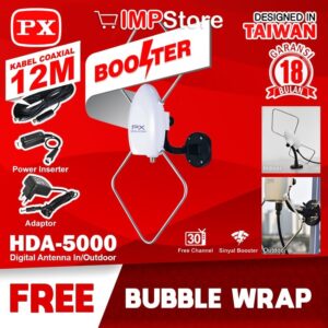 Antena Tv Digital Indoor Outdoor Px Hda-5000 Tv Dvb-T2 Booster Dan Power Inserter