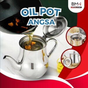 Bmw Oil Pot Angsa 800 Ml Teko Minyak Stainless Wadah Penyaring Minyak Goreng Bekas