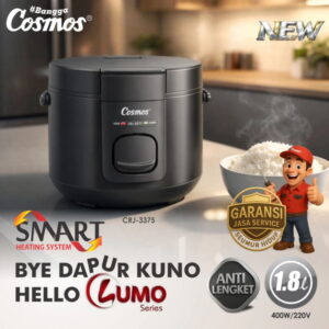 Cosmos Rice Cooker Magic Com Crj-3375 Anti Lengket 1,8L Lumo Series