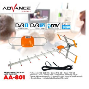 Antena Tv Digital Advance Aa-801 Outdoor Uhf Anti Karat