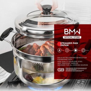 Best Master Ware Bmw Panci Kukus / Steamer Pot / Panci Kukus Set Stainless Steel Panci Sup Steamer Ikan Bakpao Siomay 2 Susun 28Cm Tebal