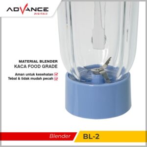Blender Kaca Advance 2 In 1 Foodgrade Serbaguna Kapasitas 1.5 Liter Bl-2 Sni