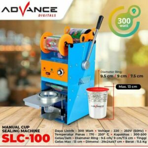 Advance Slc 100 Mesin Cup Sealer Press Gelas Plastik Manual Sealing Non Refill