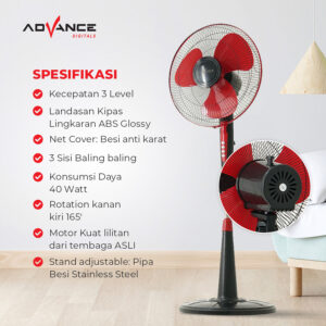 Kipas Angin Berdiri Advance Sf-16A Stand Fan 16 Inch Sf 16A