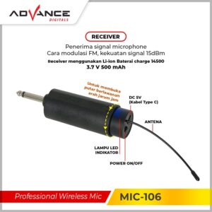 Microphone Advance Mic-106 Profesional Microphone Wireless