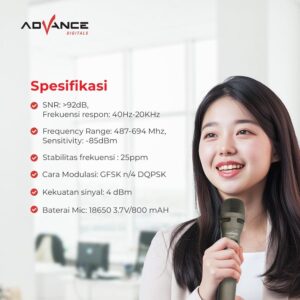 Advance Mic-209 Double Mic Microphone Wireless Recharger