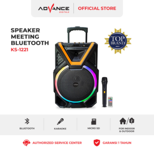 Speaker Meeting Advance Ks-1221 New Bluetooth 12 Inch Free 2 Mic Wireless