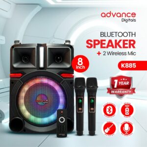 Advance K885 Speaker Bass Dengan 2 Mic Wireless Bluetooth K-885
