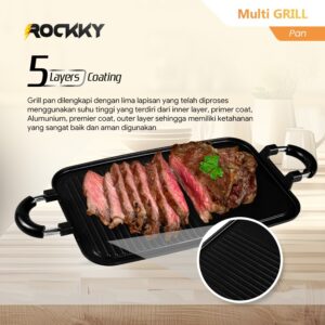 Bolde Rockky Multi Grill Pan (Pemanggang 38 Cm) Bbq Long Grill Pan