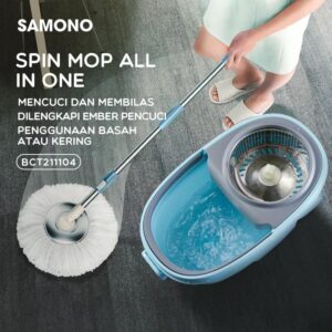 Bonbox Spin Mop Alat Pel Lantai 2In1 Perasan Ember Putar Bct 211104