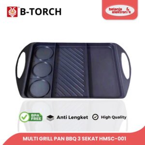 B-Torch Multi Grill Pan Panggangan Bbq 3 Sekat Anti Lengket Hmsc-001