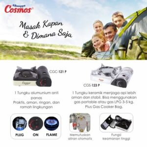 Kompor Gas Portable 1 Tungku Cosmos Cgc-123 P