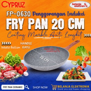 Cypruz Fp-0630 Fry Pan Wajan Penggorengan Marble Ceramic Induksi 20 Cm