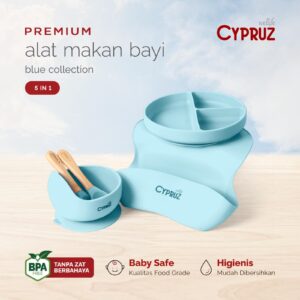 Cypruz Am-1535-Pk Baby Feeding Set Peralatan Makan Bayi Premium Silicone Set 5 Pcs Am 1535 Pk Pink