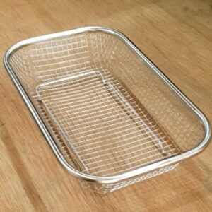 Cypruz Sg-0574 Saringan Tirisan 30X22X7Cm Strainer Drain Basket Stainless Steel Gorengan Wadah Cuci Buah Sayur Kitchenware Sg 0574