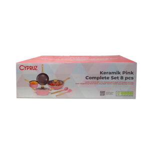 Cypruz Pi-0923 Paket Panci Keramik Pink Complete Set 8 Pcs