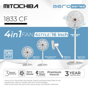 Mitochiba Mito Aero Series Kipas Angin 4In1 Fan 16 Inch 1833Cf
