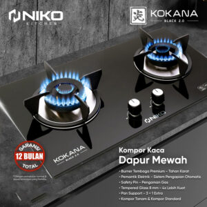 Niko Kokana Black 2.0 Kompor Gas Tanam 2 Tungku