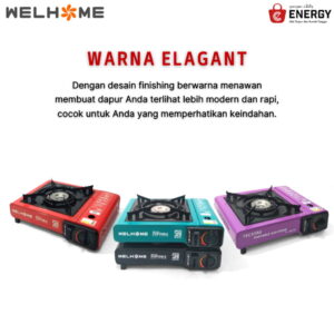 Kompor Gas Portable 1 Tungku 2 In 1 Welhome Wkp 001 Lpg / Kompor Camping